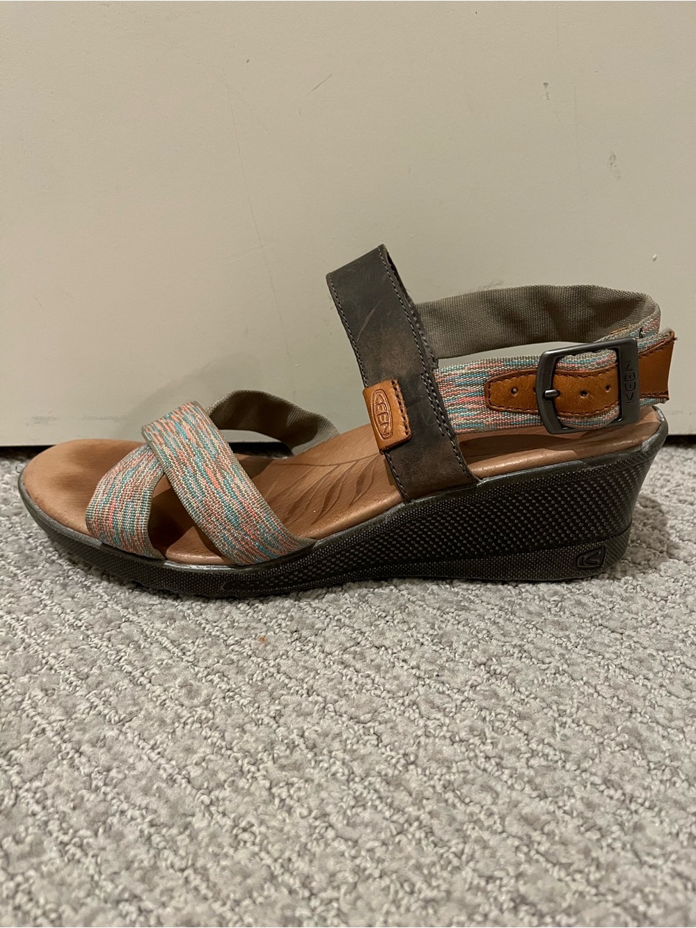 KEEN Women's Tan & Multicolor Woven Wedge Sandal
